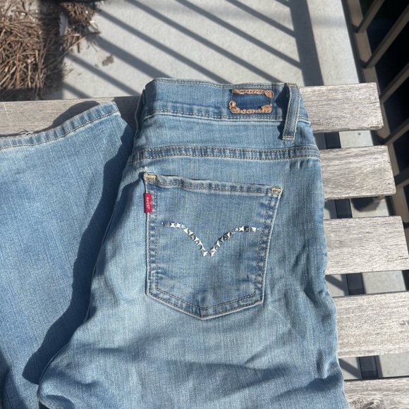 Mid Rise Straight Leg Blue Jeans - Picture 2 of 7